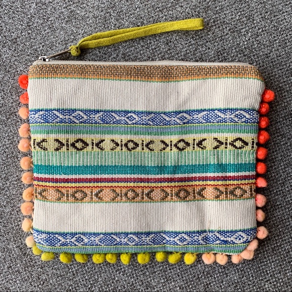 America & Beyond Handbags - Pompom Clutch/Wristlet - Brand New